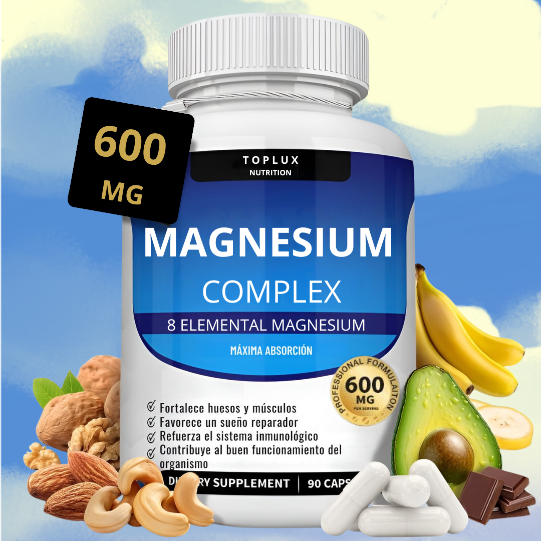 MAGNESIO COMPLEX 8 ELEMENTOS, BIENESTAR INTEGRAL PARA CUERPO Y MENTE